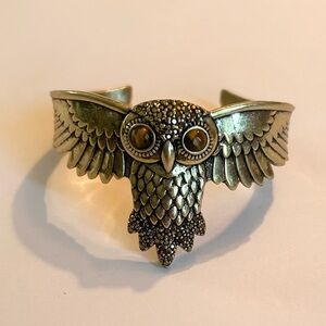 Lucky Brand Antique Gold Owl Cuff Bracelet